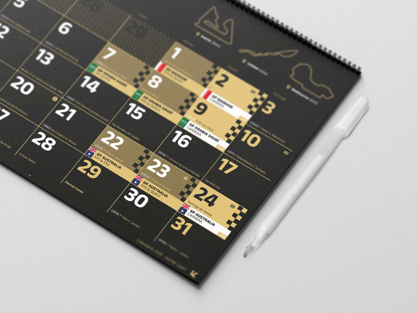 Calendario de pared 2024 de Fórmula 1 - Motorsport